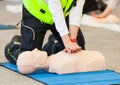 CPR training with dummy Royalty Free Stock Photo