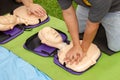 CPR trainning to a patient sudden cardiac arrest with Patient model.