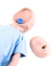 Cpr traning infant dummy on white Royalty Free Stock Photo