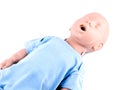 Cpr traning infant dummy on white Royalty Free Stock Photo