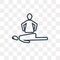 CPR vector icon isolated on transparent background, linear CPR t Royalty Free Stock Photo