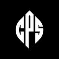 CPS circle letter logo design with circle and ellipse shape. CPS ellipse letters with typographic style. The three initials form a Royalty Free Stock Photo