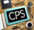 CPS Concept on Small Chalkboard. 3D. Royalty Free Stock Photo