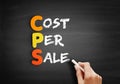 CPS - Cost Per Sale acronym on blackboard