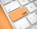 CPS - Inscription on the Orange Keyboard Button. 3D. Royalty Free Stock Photo