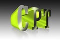 CPT lettering - 3D illustration Royalty Free Stock Photo