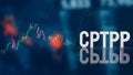 The cptpp text on chart background for business concept 3d rendering