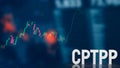 The cptpp text on chart background for business concept 3d rendering