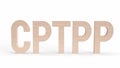 The cptpp text on white back ground for business concept 3d rendering