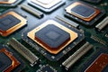 CPU assembly Array of central processor units on isolated backdrop