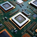 CPU assembly Array of central processor units on isolated backdrop