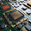CPU assembly Array of central processor units on isolated backdrop