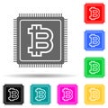 CPU bitcoin multi color style icon. Simple glyph, flat vector of crypto icons for ui and ux, website or mobile application