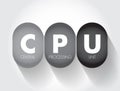 CPU Central Processing Unit - electronic circuitry that executes instructions comprising a computer program, acronym text concept Royalty Free Stock Photo