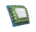 CPU chip 3d icon. Royalty Free Stock Photo