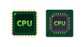 CPU Chip, Data Computing. Database, processign. Vector stock illustration. Royalty Free Stock Photo