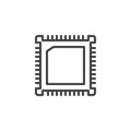 CPU chip line icon Royalty Free Stock Photo