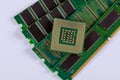 CPU chip processor and RAM memory modules Royalty Free Stock Photo