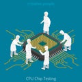 CPU chip socket testing repair service. Serviceman