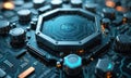 cpu chip on top computer processor Royalty Free Stock Photo