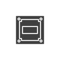 Cpu Circuit board vector icon Royalty Free Stock Photo