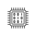 Cpu coding, icon in line design. Cpu, coding, processor, programming, execution, algorithm, architecture on white Royalty Free Stock Photo
