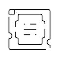 Cpu computer chip processing unit line icon Royalty Free Stock Photo
