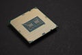 Cpu computer processor macro shot, shallow focus Royalty Free Stock Photo