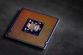 Cpu computer processor macro shot, shallow focus Royalty Free Stock Photo