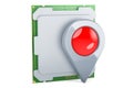 CPU computer processor unit with map pointer. 3D rendering Royalty Free Stock Photo