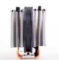 CPU Cooler with heat-pipes on white Royalty Free Stock Photo