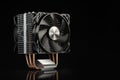 CPU cooler with heatpipes on black background Royalty Free Stock Photo