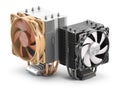 CPU cooler with heatpipes isolated on white background Royalty Free Stock Photo