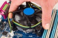 Cpu cooler installation Royalty Free Stock Photo