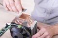 Cpu cooler installation Royalty Free Stock Photo