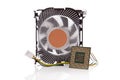 CPU and CPU Cooler isolated on white Royalty Free Stock Photo