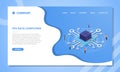 Cpu data computing or processing concept for website template or landing homepage with isometric style Royalty Free Stock Photo