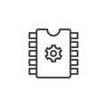 CPU and gear outline icon Royalty Free Stock Photo