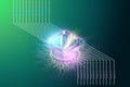 CPU, GPU processor, new technologies fast information processing multithreading parallel information processing. Isometric image Royalty Free Stock Photo