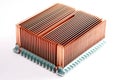 cpu heat sink on a white table Royalty Free Stock Photo