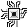 Cpu icon. Computer technology symbol. Microchip sign Royalty Free Stock Photo