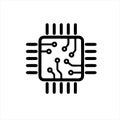Cpu icon isolated on white background from technology of the future collection. Royalty Free Stock Photo