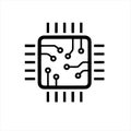Cpu icon isolated on white background from technology of the future collection. Royalty Free Stock Photo