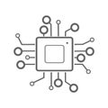 CPU Icon. Processor line vector icon for websites and mobile minimalistic flat design