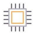 CPU vector color line icon Royalty Free Stock Photo