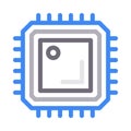 CPU vector color line icon Royalty Free Stock Photo