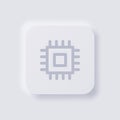 CPU icon, White Neumorphism soft UI Design for Web design. Royalty Free Stock Photo