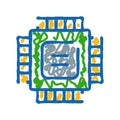 Cpu microchip icon representing computer technology and data processing Royalty Free Stock Photo