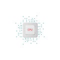 Cpu microchip processor icon Royalty Free Stock Photo
