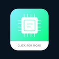 Cpu, Microchip, Processor Mobile App Button. Android and IOS Glyph Version Royalty Free Stock Photo